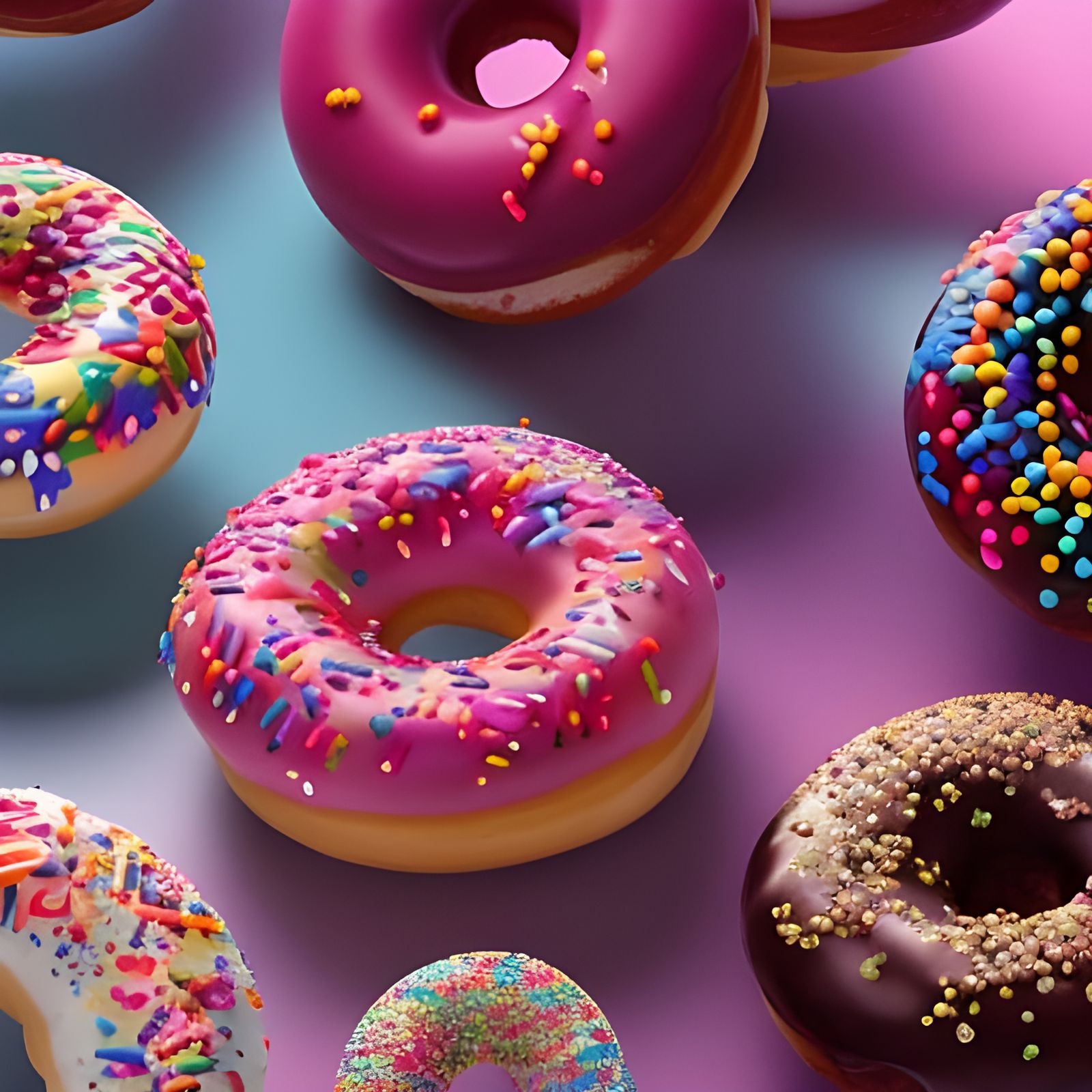 Delicious 3D Doughnut with Sprinkles and Icing