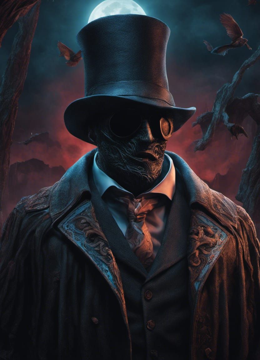 Nightmarish Invisible Man in Graveyard, Hyperrealistic Art