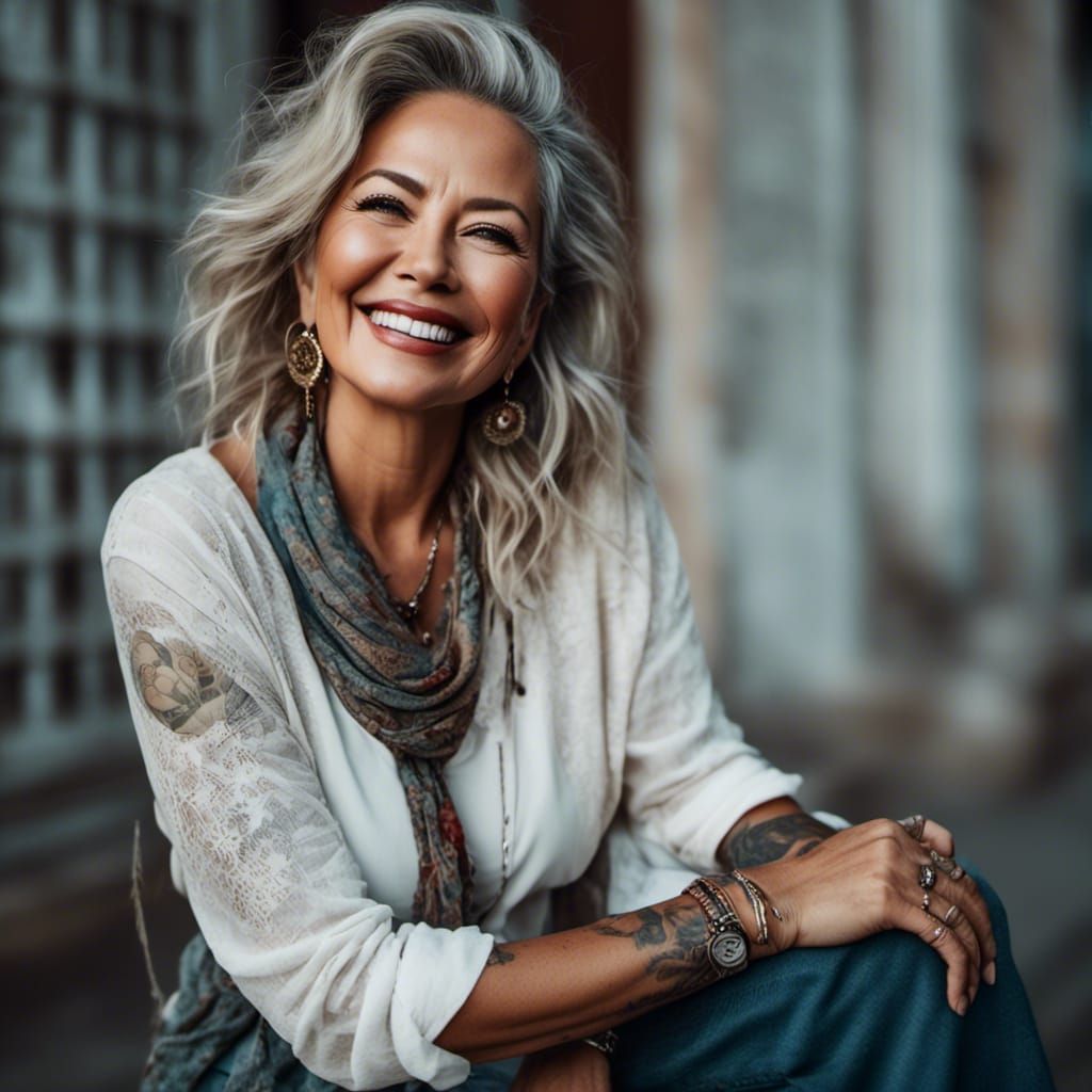 Beautiful Middle-Aged Woman with a Pleasant Smile