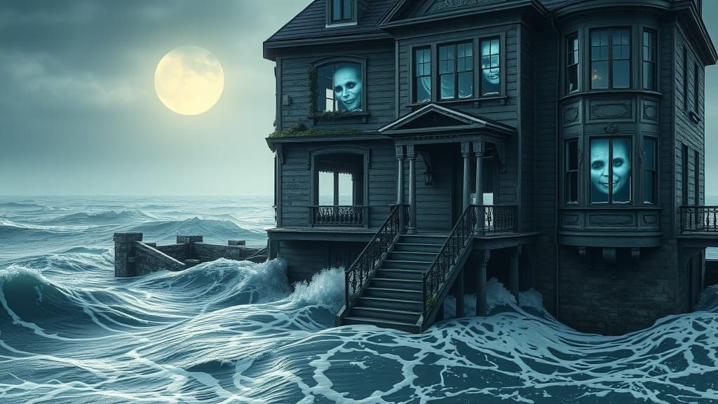 Haunted Victorian Mansion Succumbing to the Sea