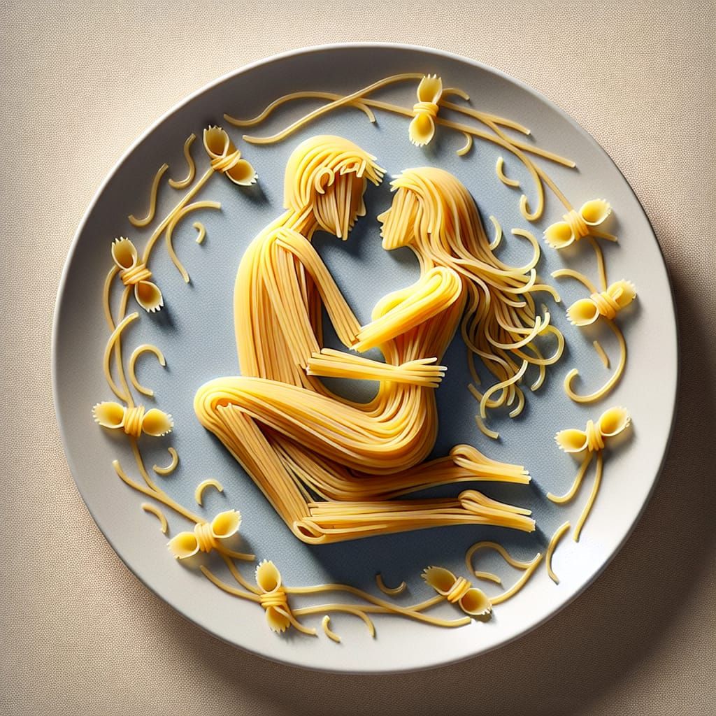 Hyperrealistic Spaghetti Lovers Embrace Food Art
