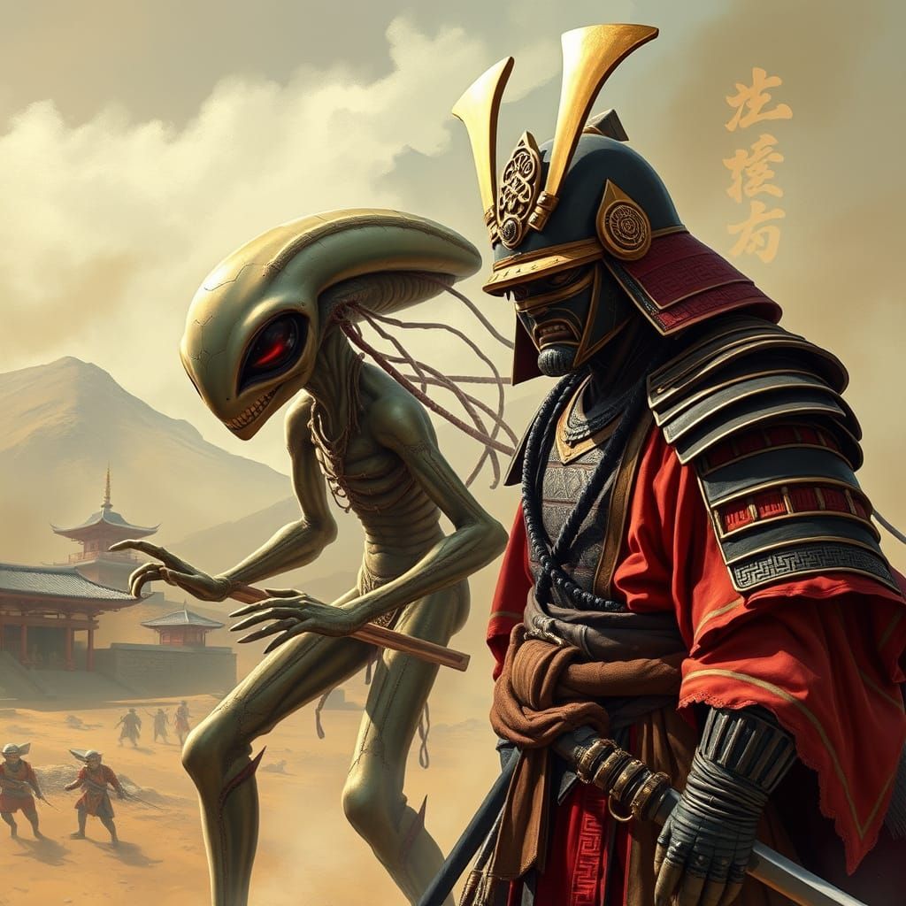 Ancient Samurai Confronts Alien Warrior