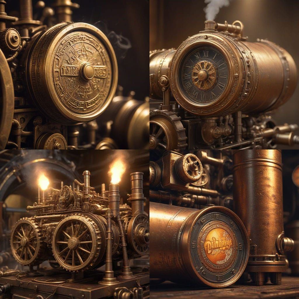 Steampunk Pringles Engine: A Creative AI Rendering