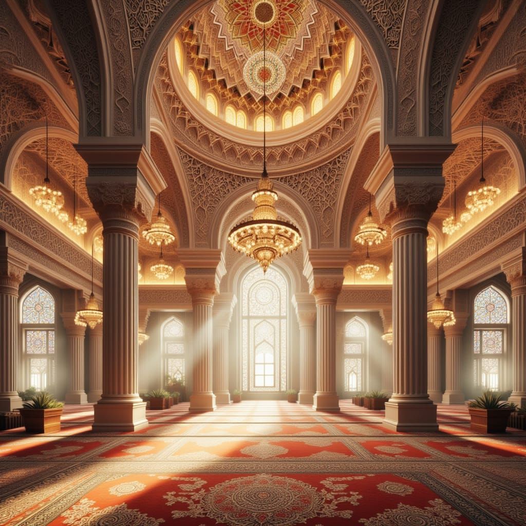 Interior View of a Stunning Mosque