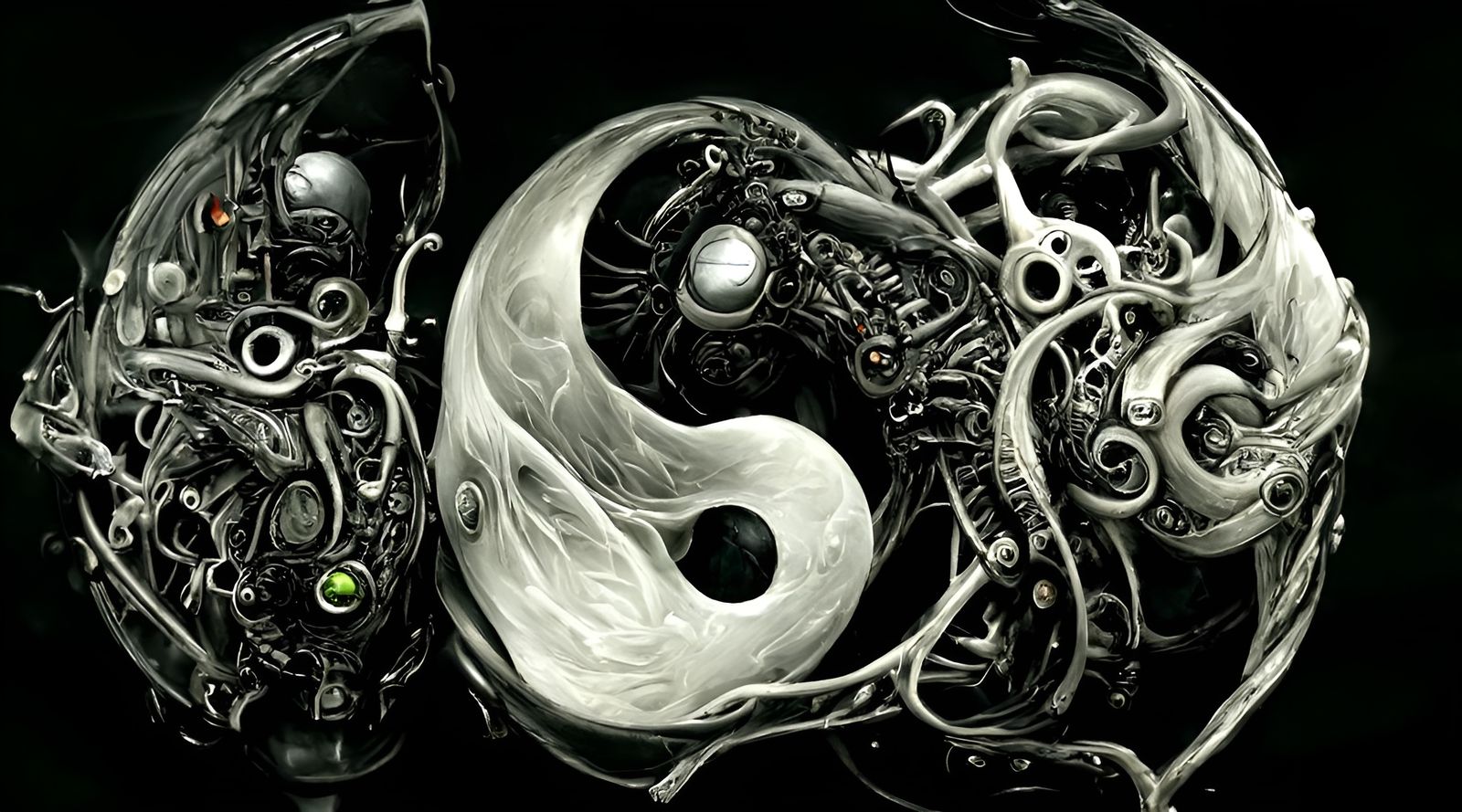 Steampunk Biomechanical Yin and Yang in 8K