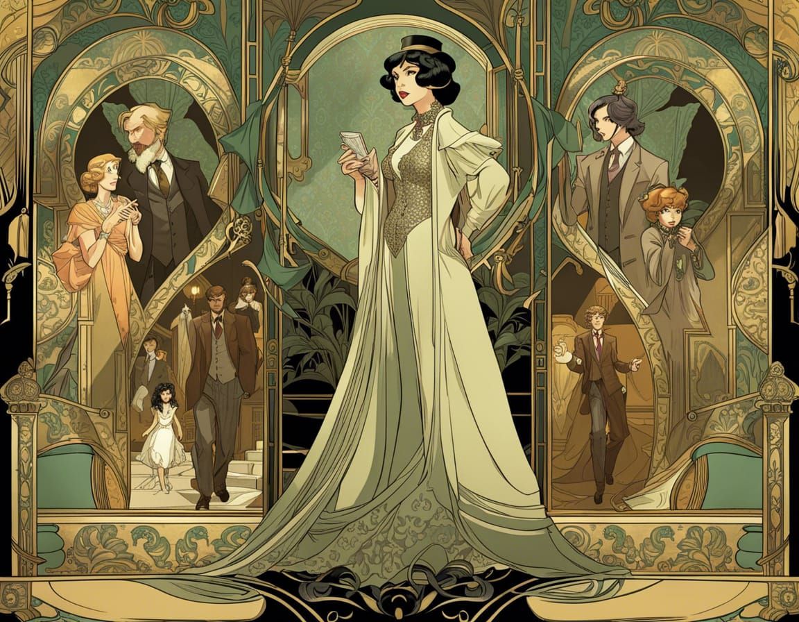 Art Nouveau Graphic Novel Illustration