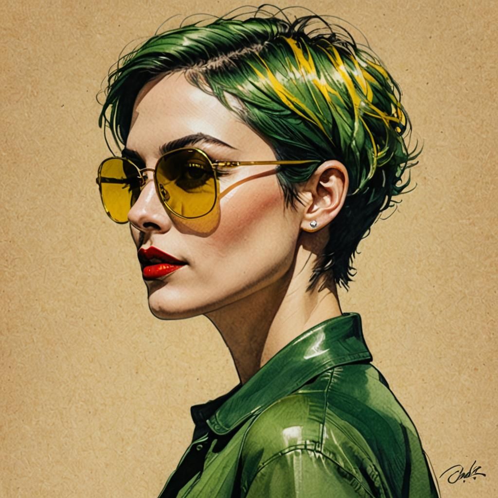 Elegant Pencil Sketch of an Athletic Woman