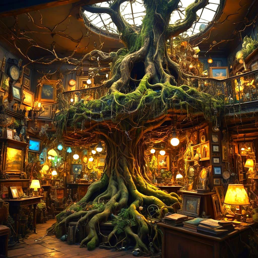 Biophilic Art in Eccentric Antique Store