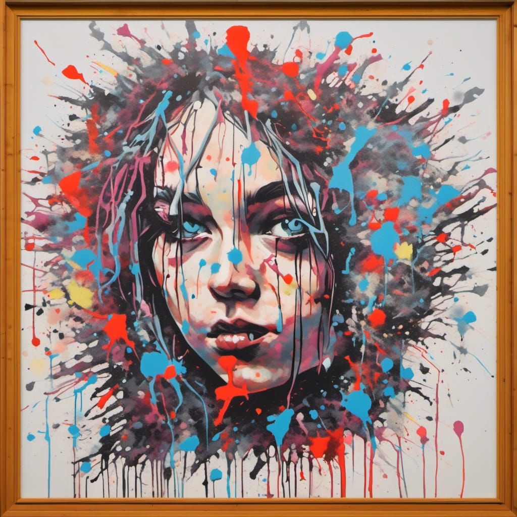 Graffiti Portrait with Banksy Style Speech Bubble