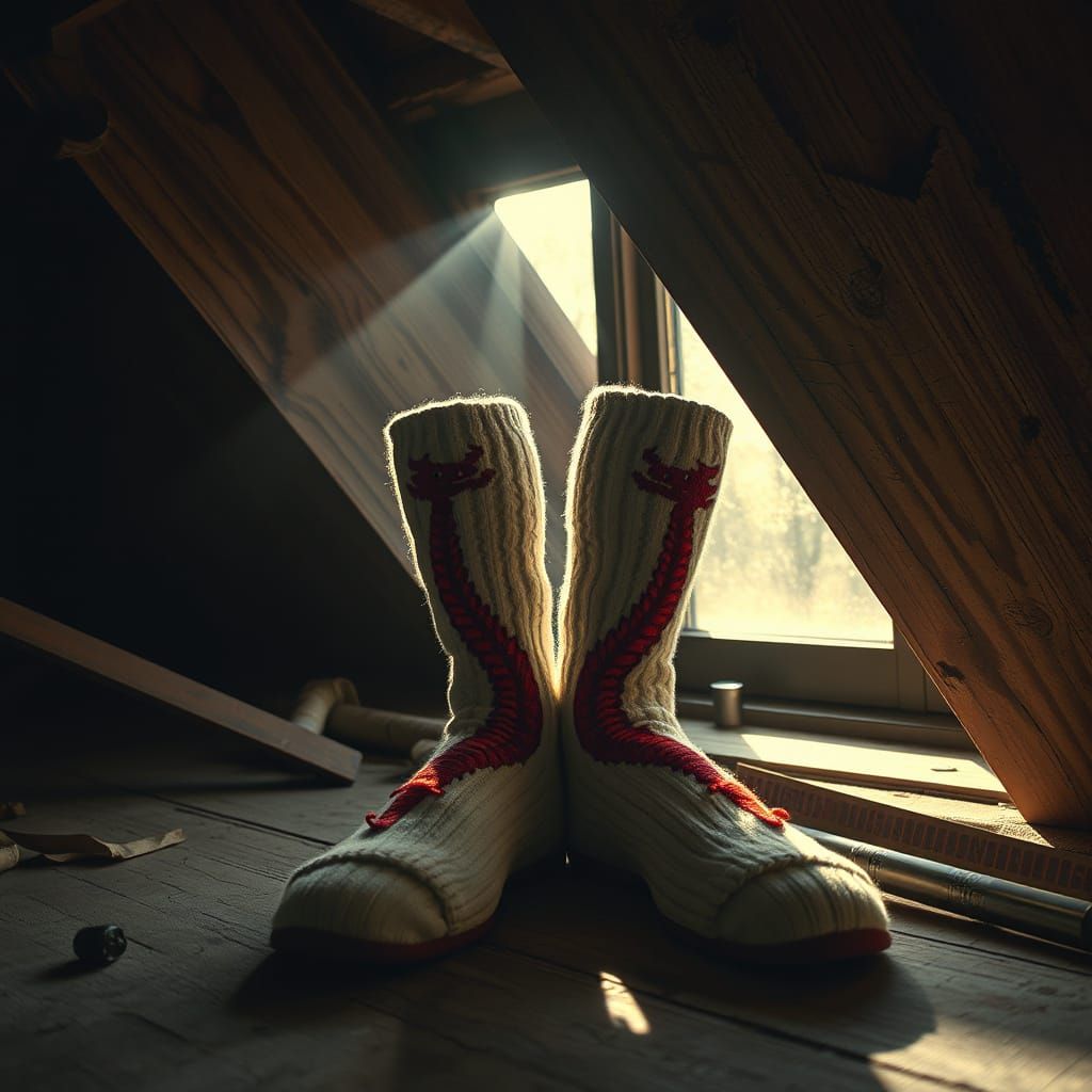 Dragon Socks in Attic Sunlight: Ethereal Realism