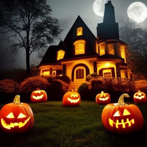 Eerily Lit Creepy Halloween Scenery