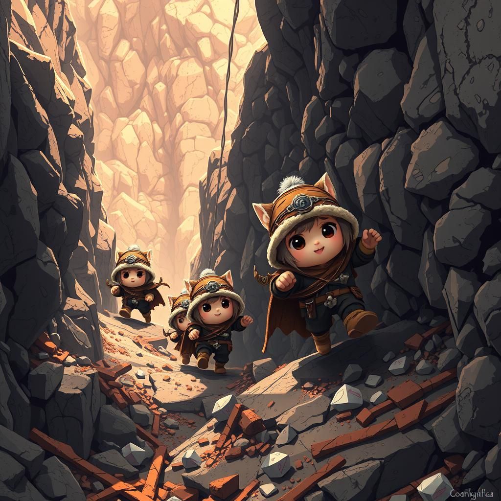 Lemmings Mining Adventure in Detailed Pixel Art