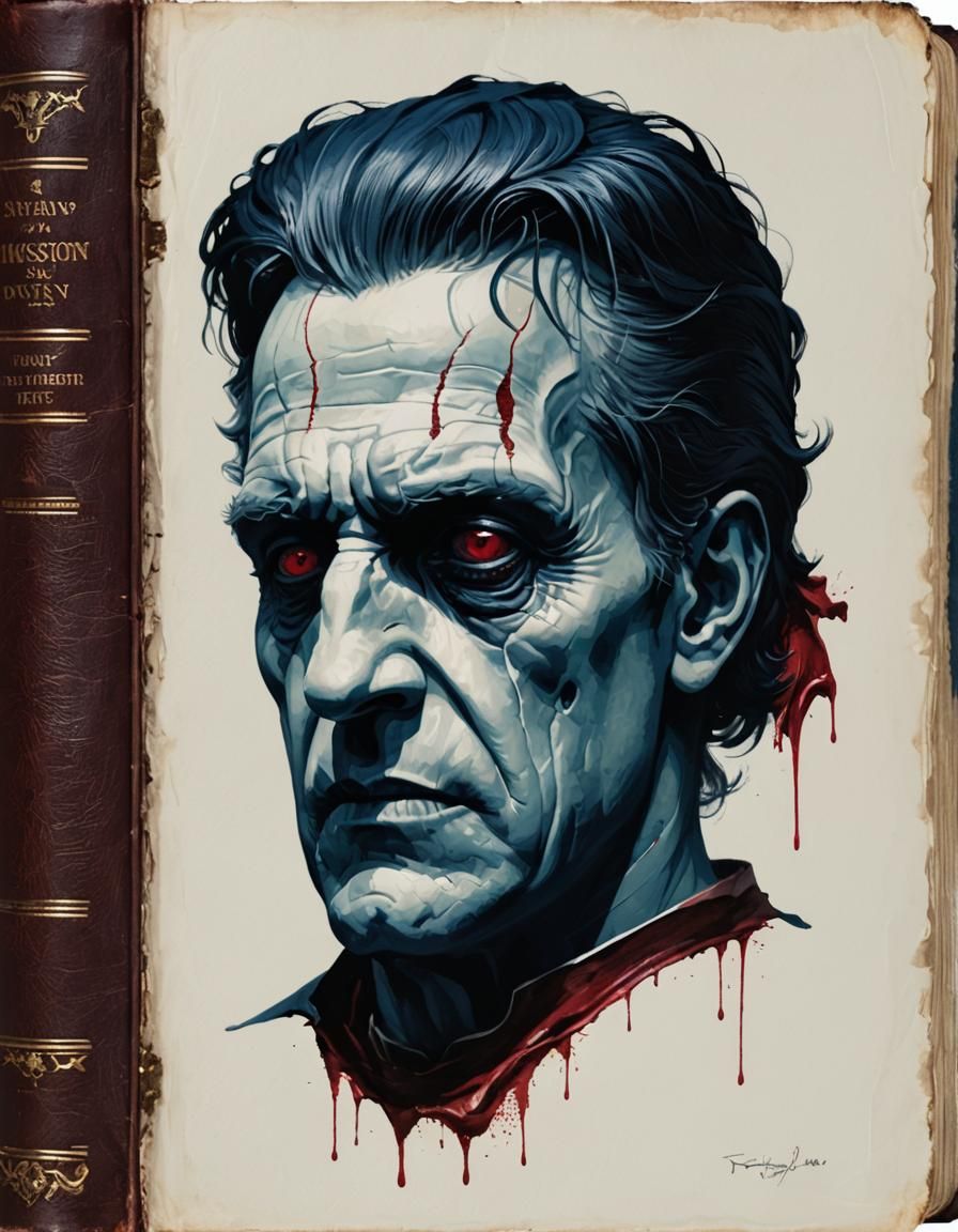 Frankenstein Portrait with Indigo Highlights