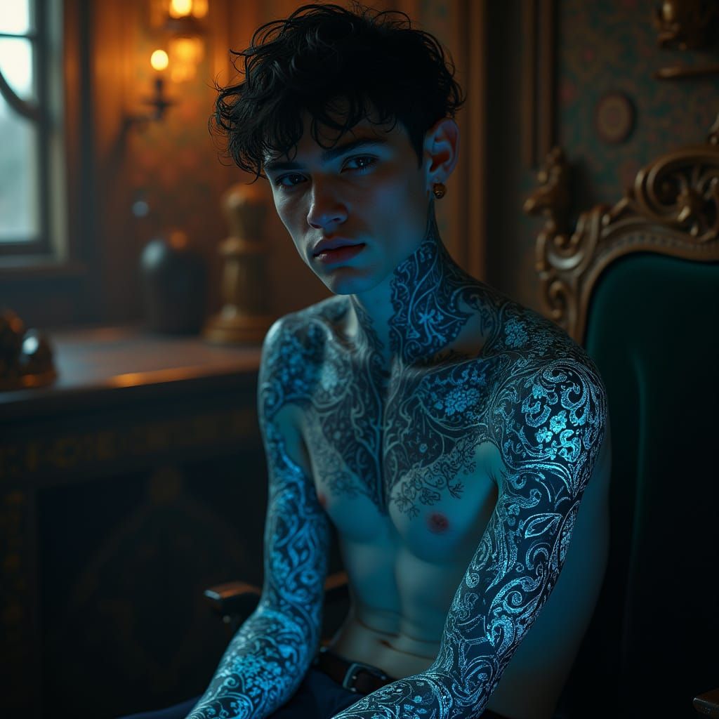 Ethereal Elf in Dwarven Tattoo Parlor