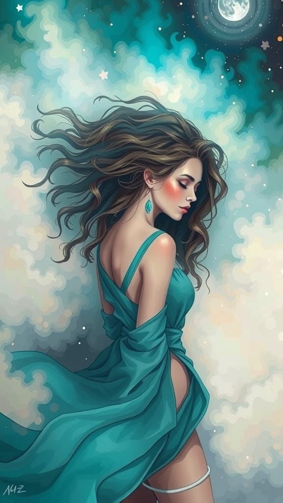 Embracing Couple in Golden Light: Digital Painting