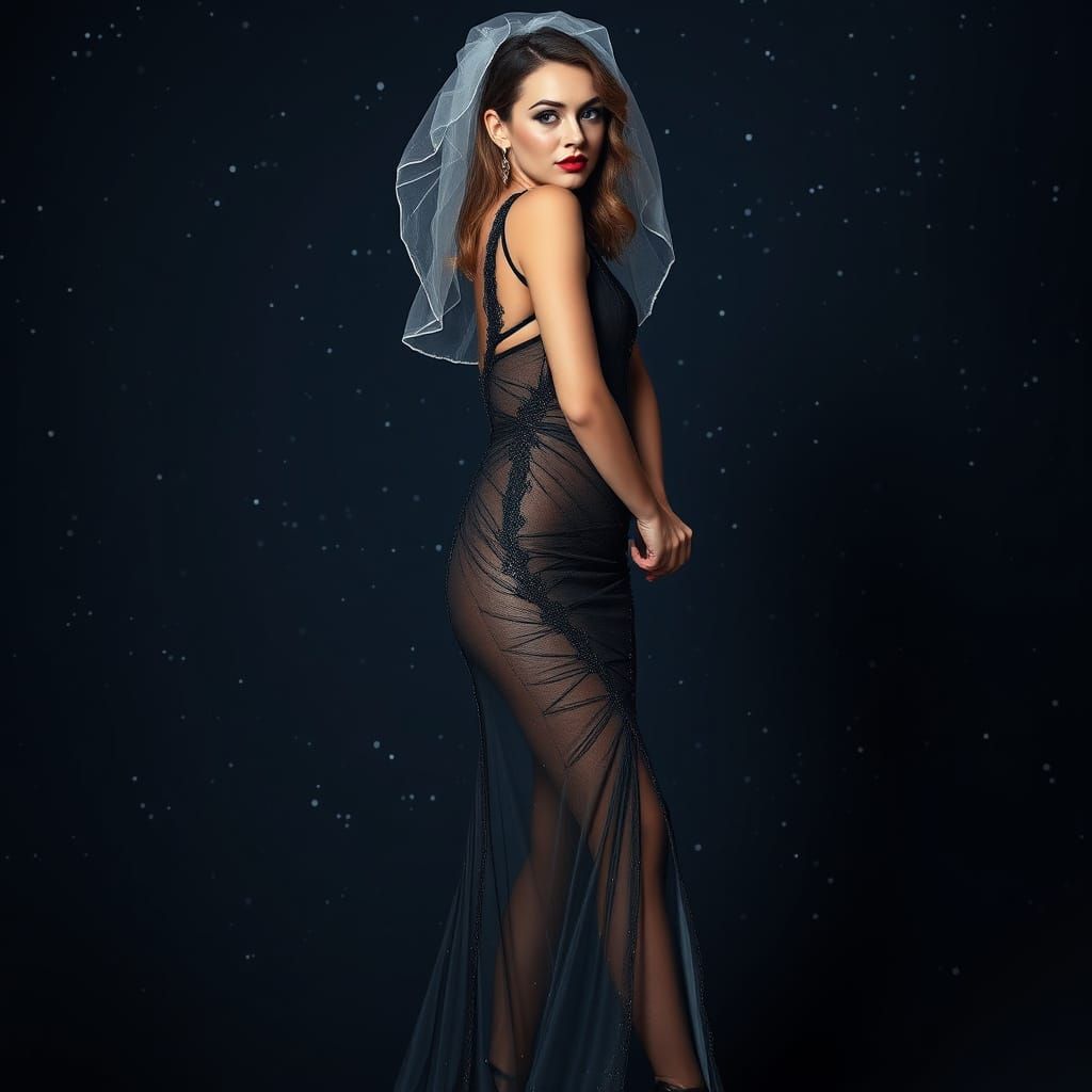 Glamorous Bride in Celestial Wedding Gown