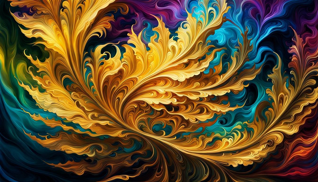 Gold File in Iridescent Digital Illustration