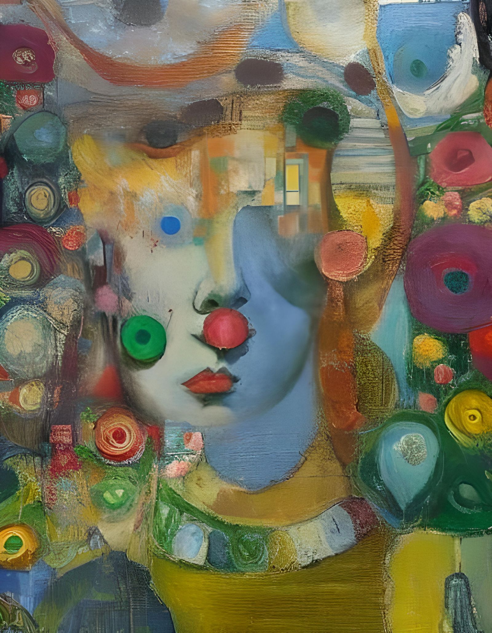 Biopunk Fauvist Portrait of a Girl in Cubist Style