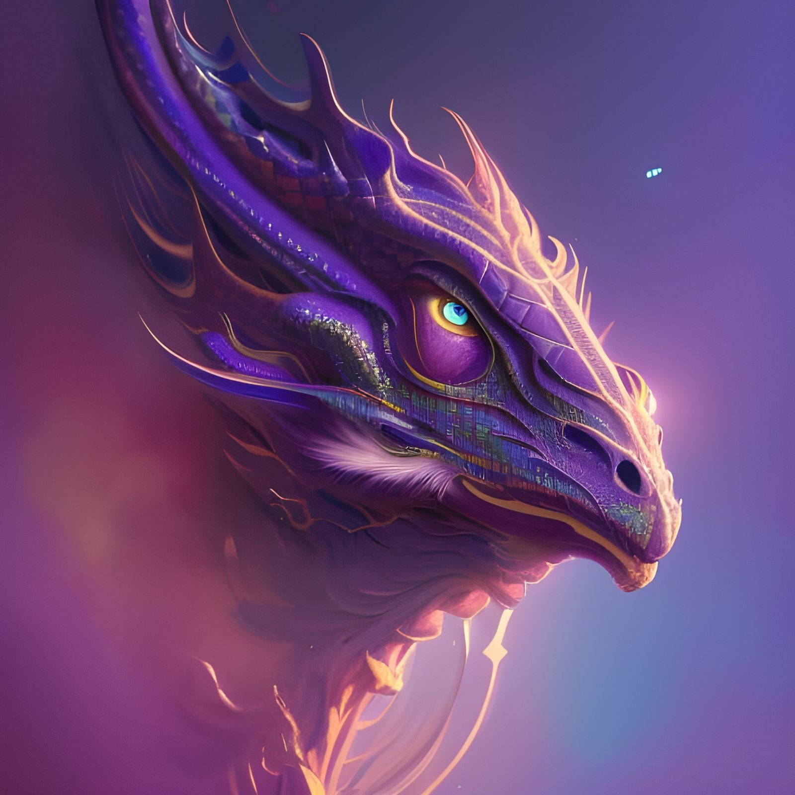 Cosmic Dragon Portrait in Detailed Digital Art