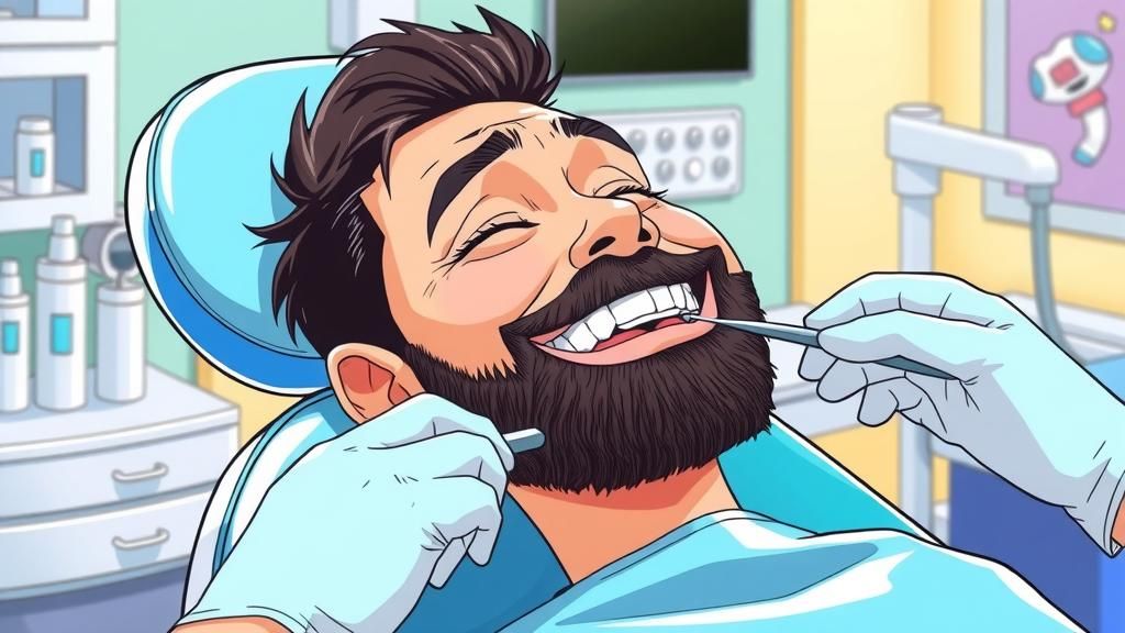 Cheerful Dentist Visit in Anime Style