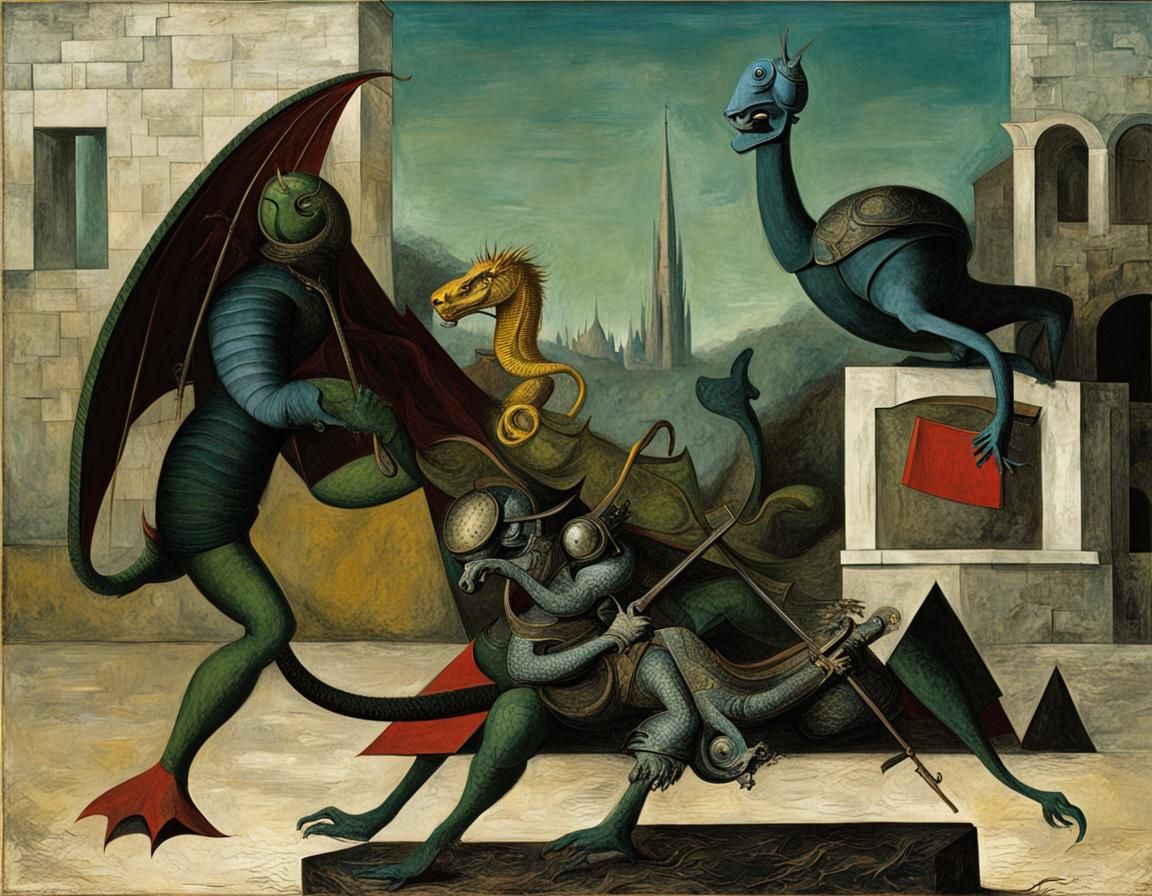 St. George and the Dragon: Surreal Reinterpretation