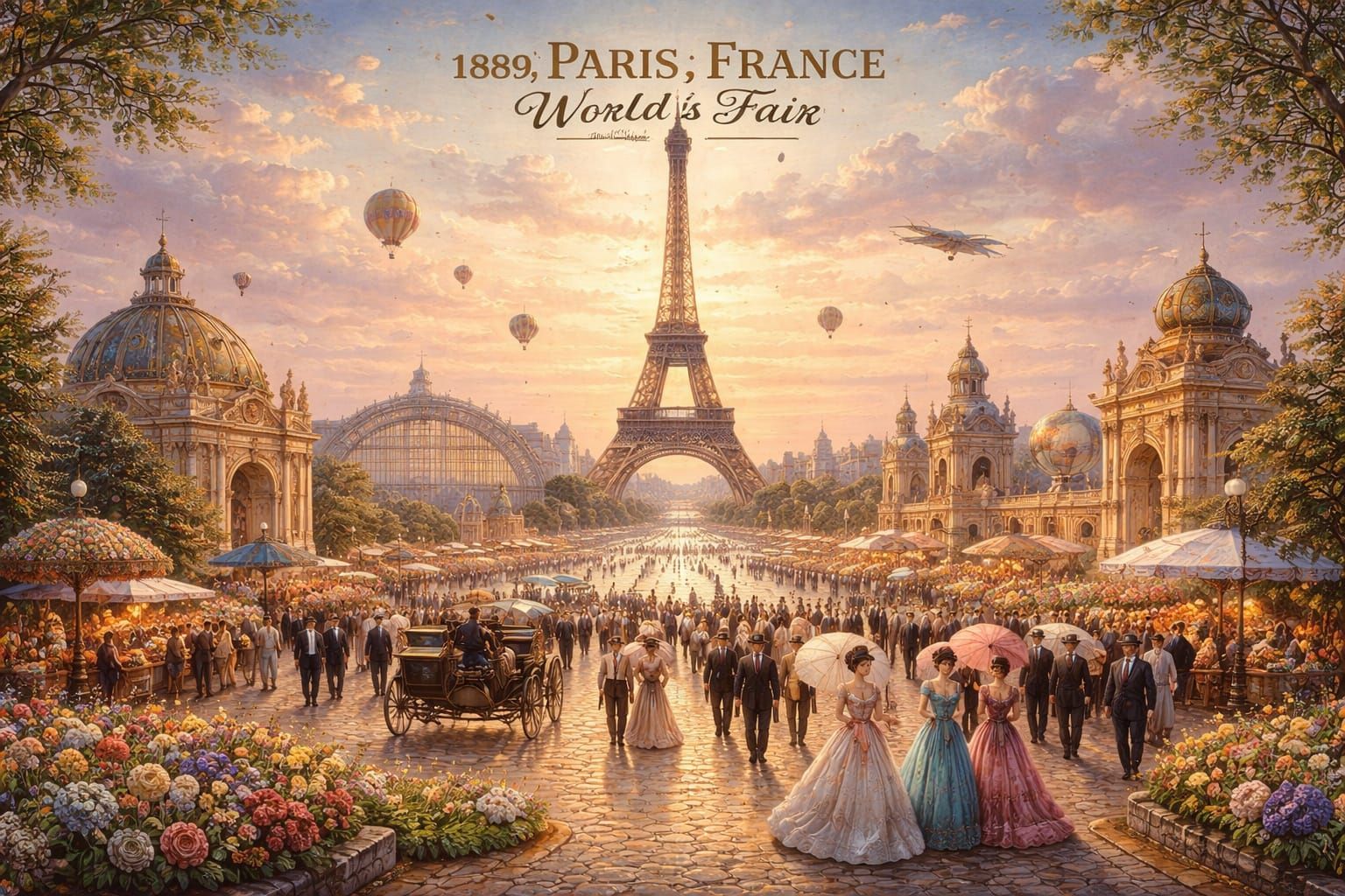 Paris World's Fair 1899 Masterpiece Oil Painting