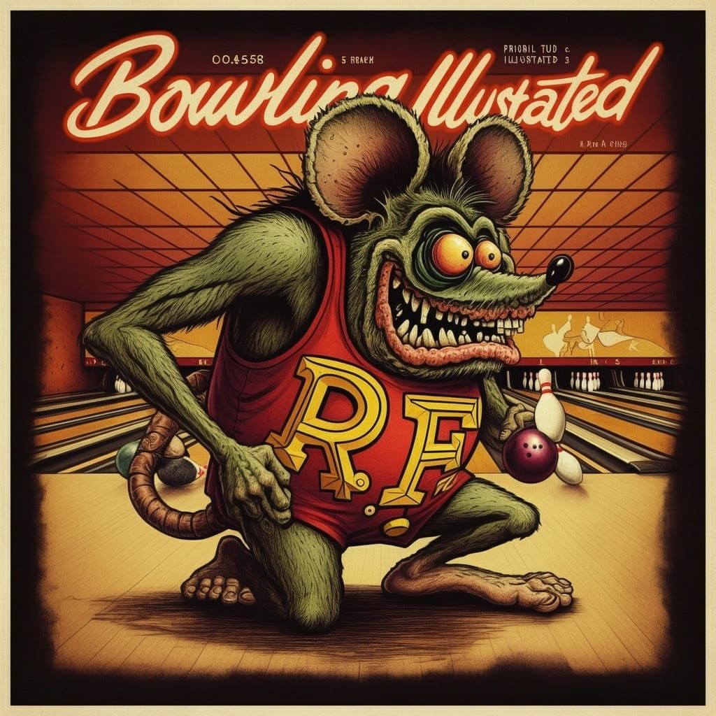 Retro-Style Bowling Monster Magazine Cover