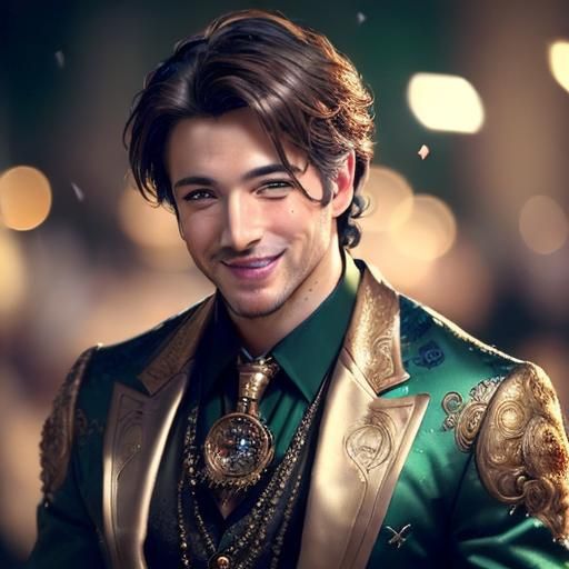 Man Dancing with Adoring Expression and Bokeh