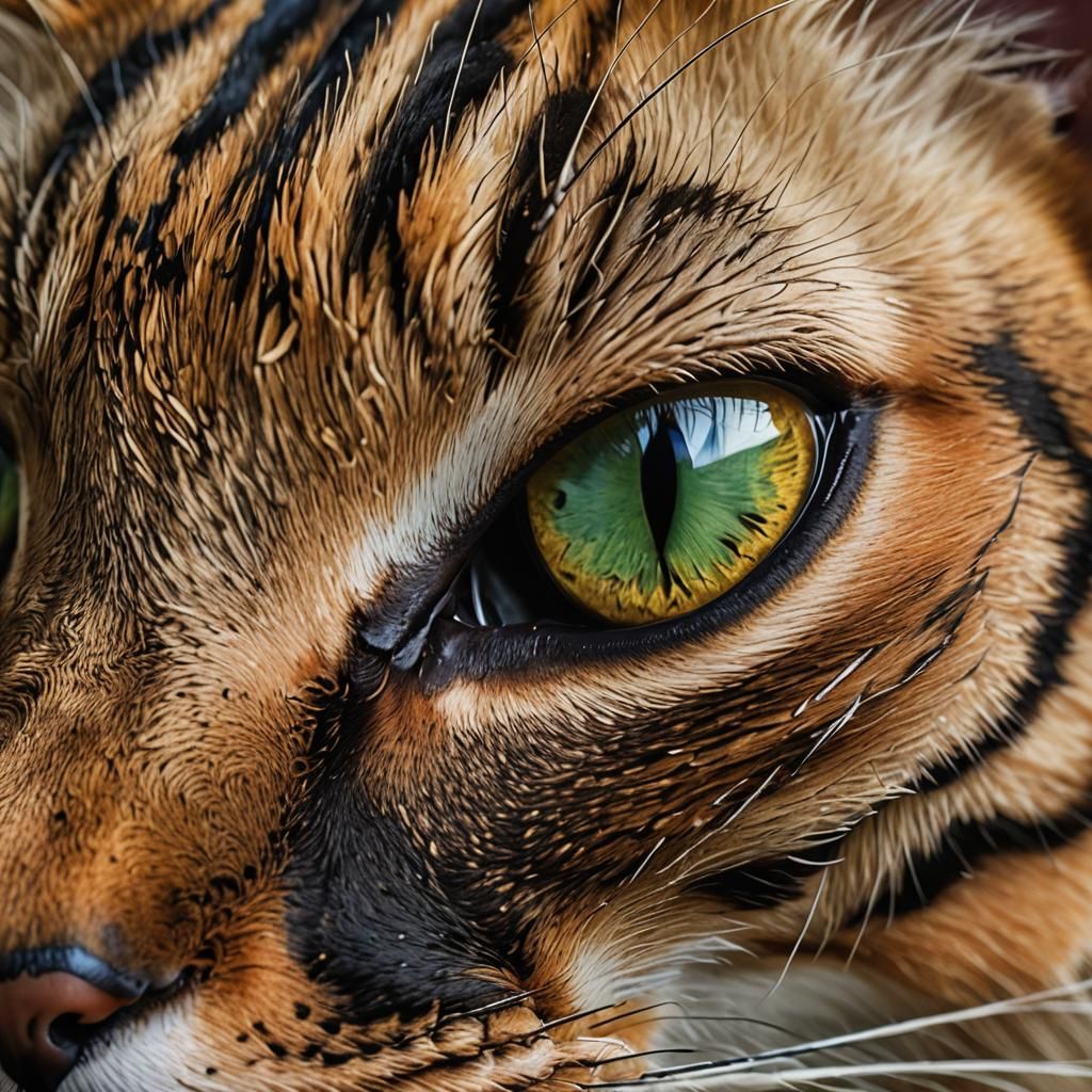 Macro Photo of Bengal Cat Eye: Detailed Iris