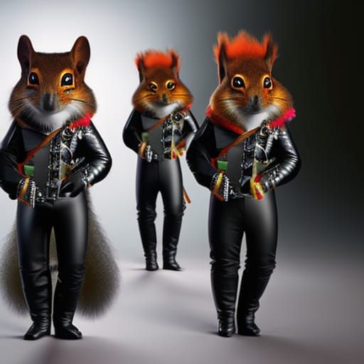 squirrels dressed like punk rockers IV
