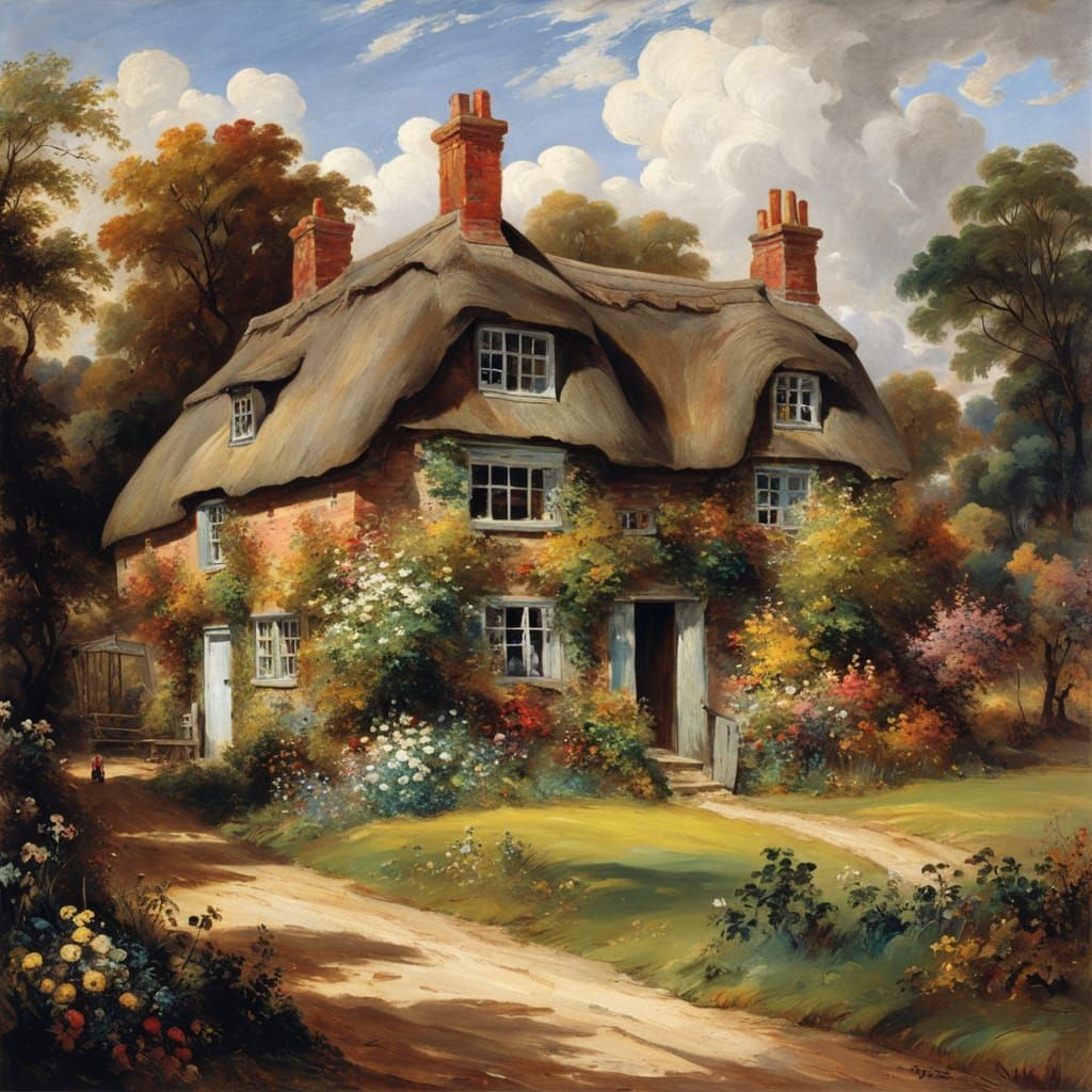 Radiant Country Cottage in Detailed Landscape