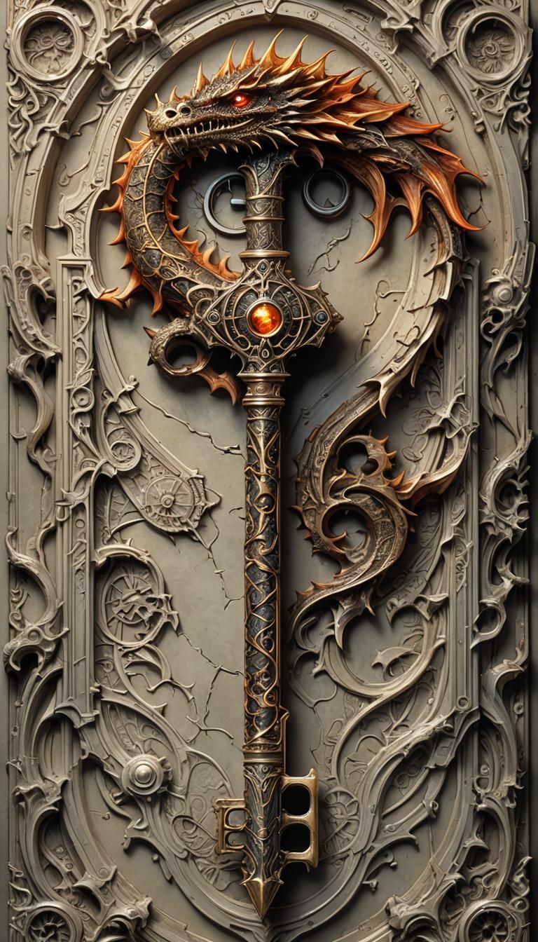 Flaming Dragon Bone Key Book Cover Illustration