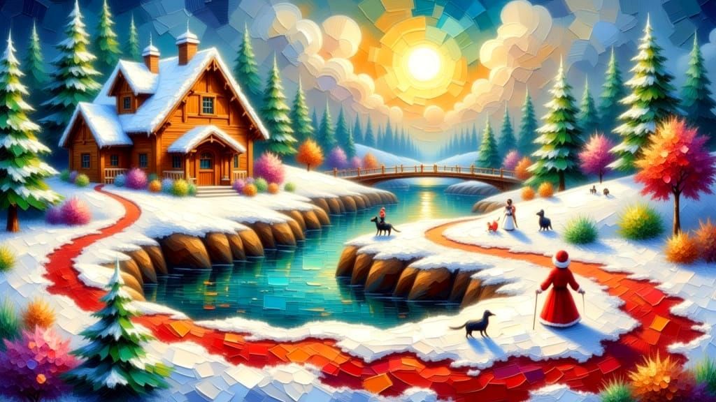 Winter: An isolated house