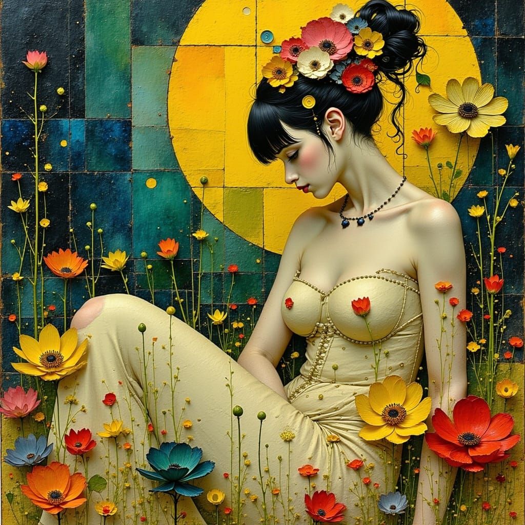 Goddess of Nature in Golden Opulence