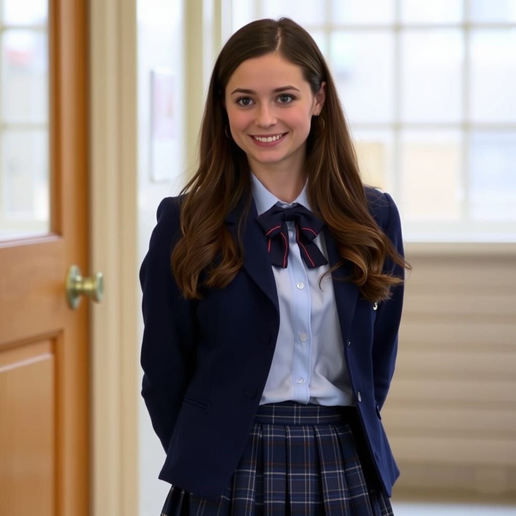 Rory Gilmore (Alexis Bledel) in her school uniform. Blue bla...