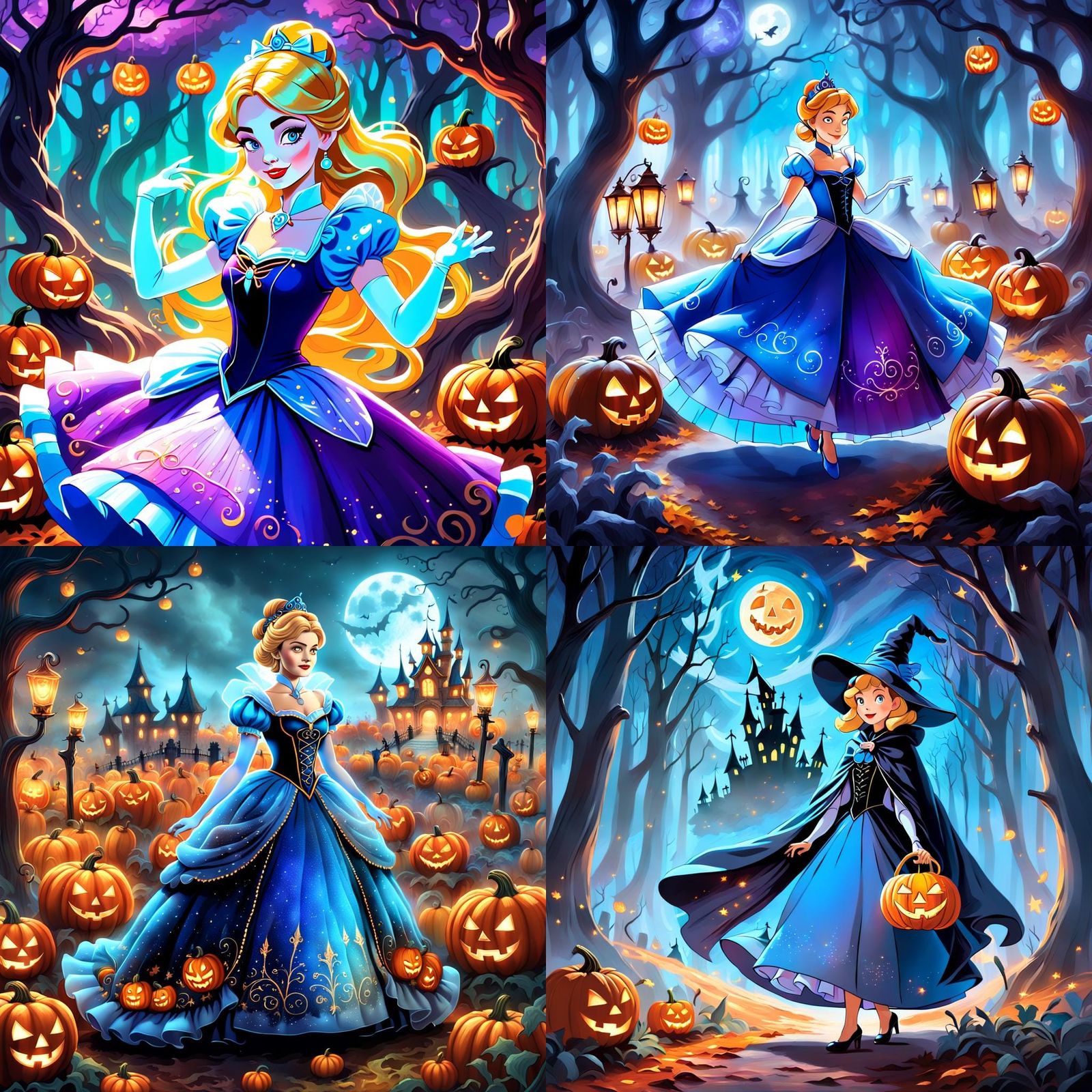Cinderella's Halloween Costume: Detailed Matte Painting