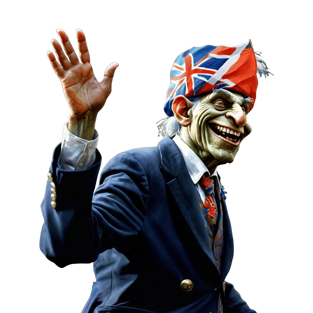 Colourful Troll Waving English Flag
