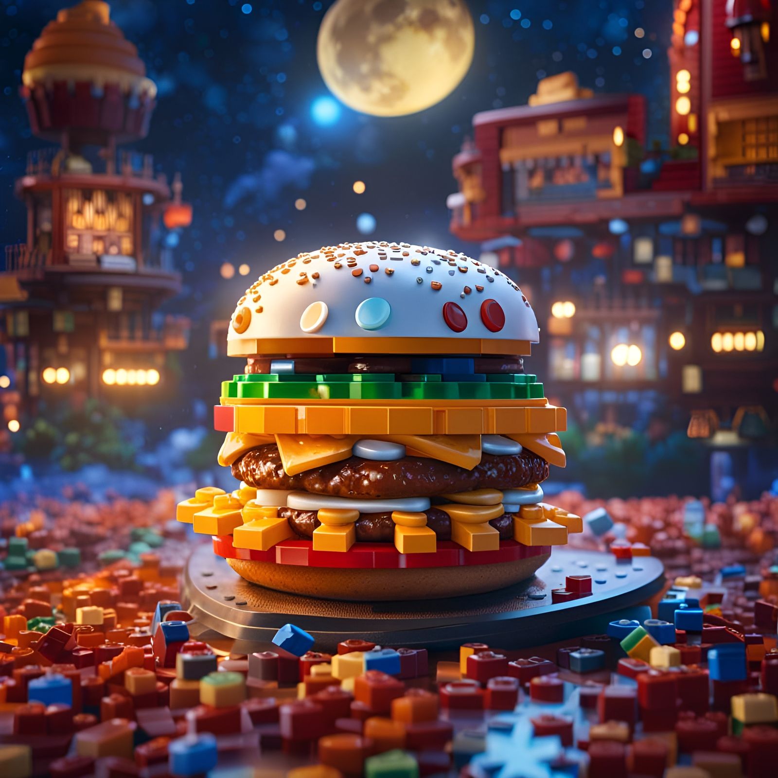 Burger Lego Sandwich at Milky Way Food Stand