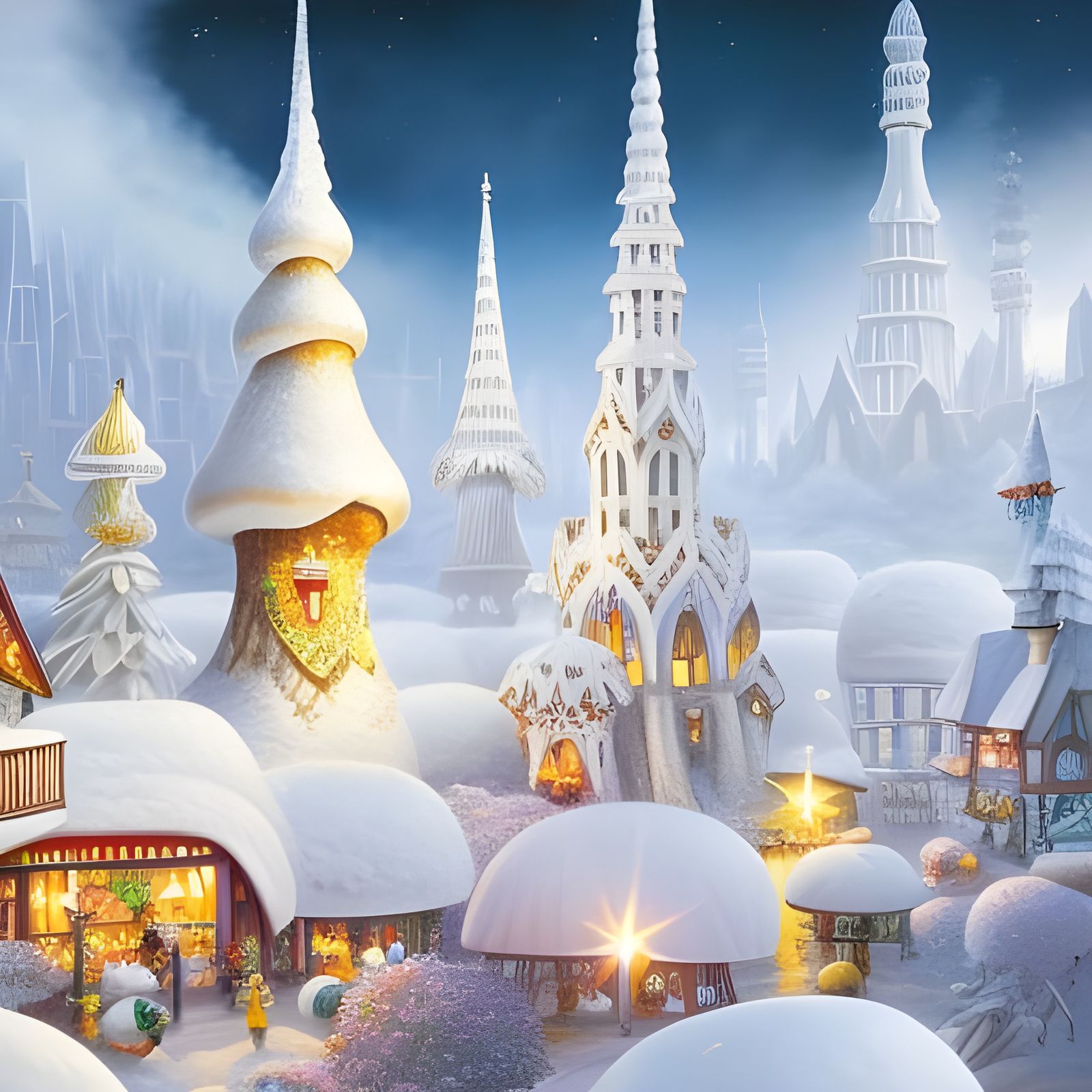 Sparkling Toadstool Wonderland Inspired by Yerka and Artgerm