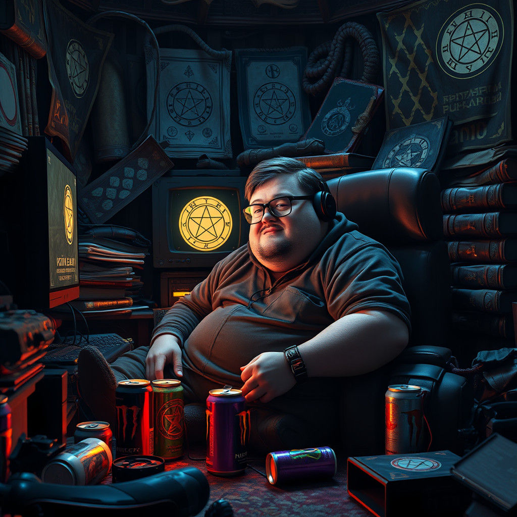 Gamer in Mystical Realm, Fantasy Concept Art