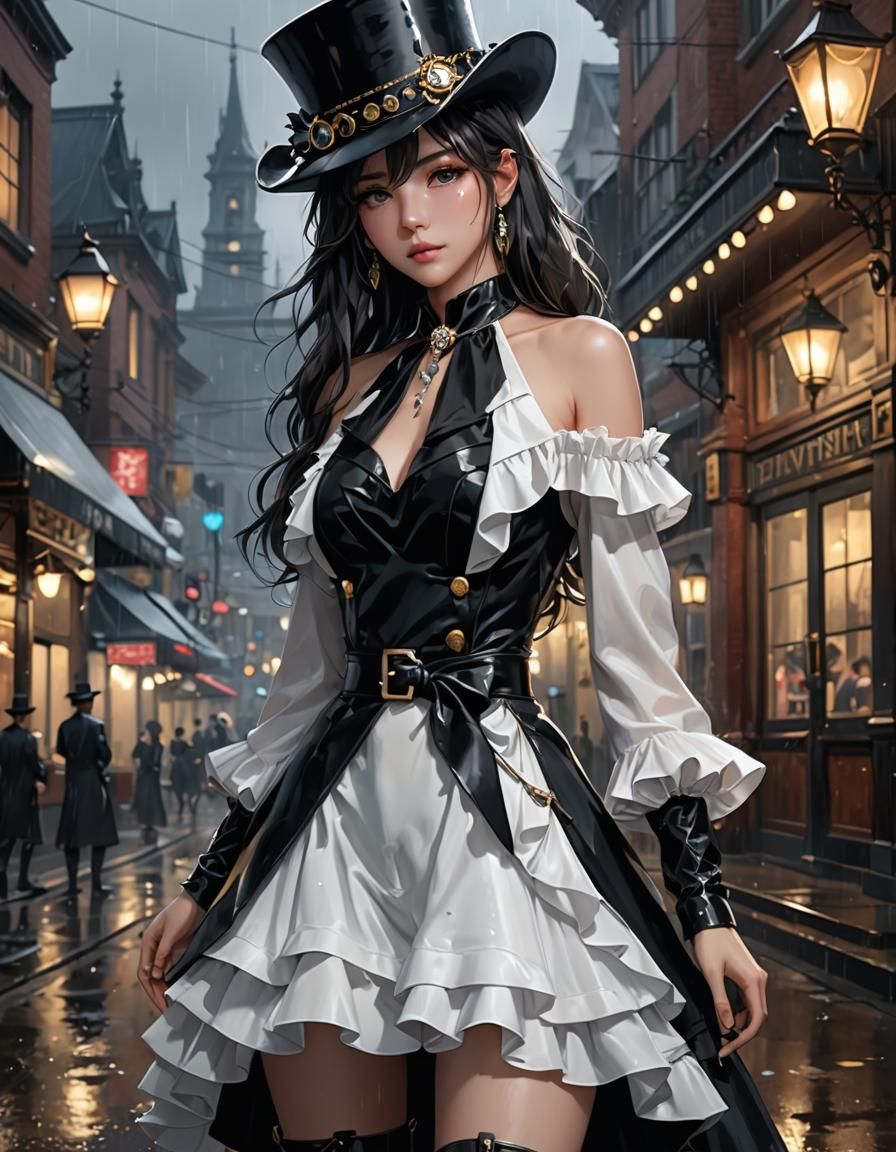 Anime Ringmaster in Rainy 3D Render