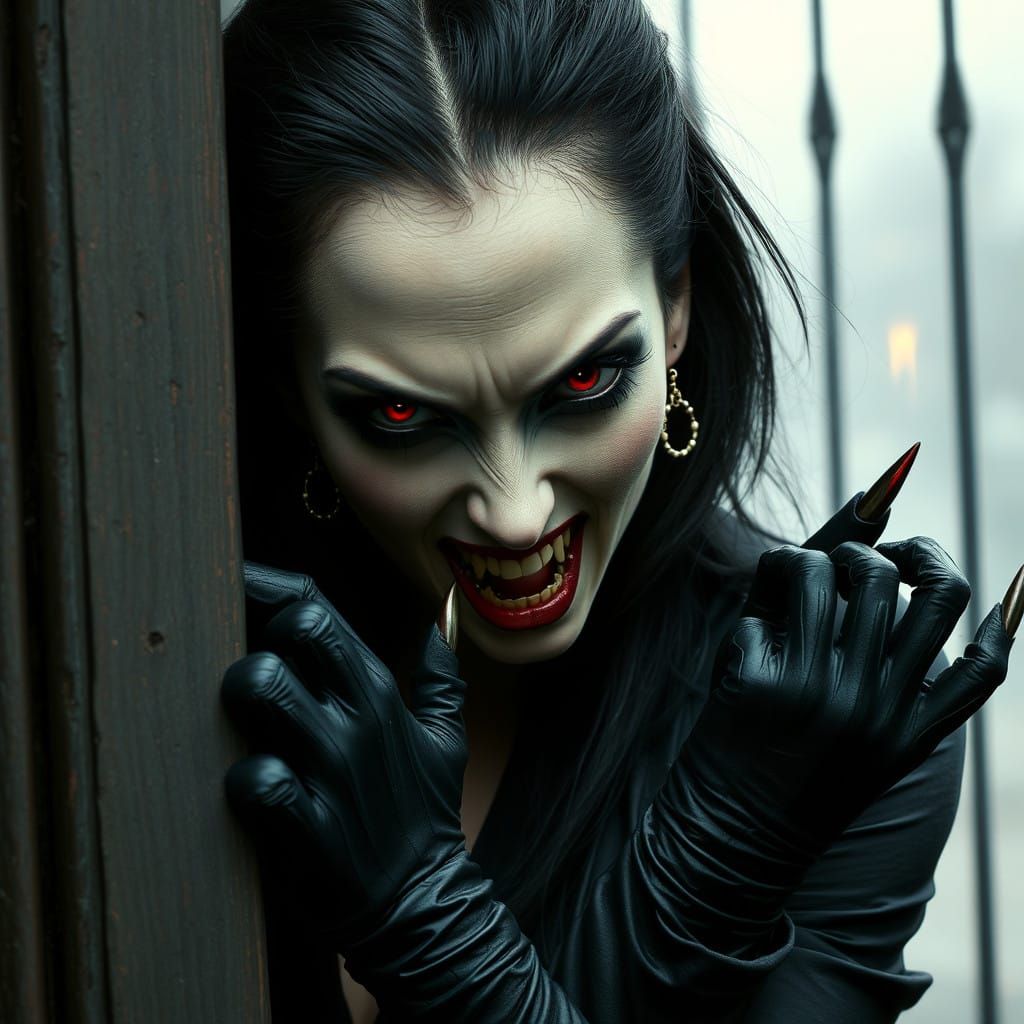 Vampire Woman in Midnight Defense