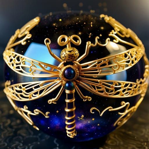 Dragonfly in Glass Sphere: A Study in Light