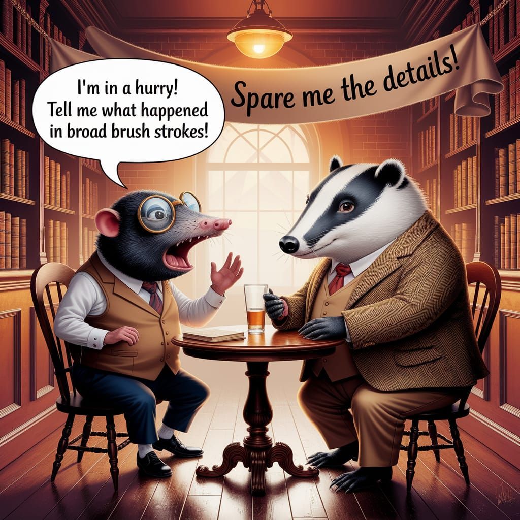 Mole and Badger Pub Chat in Rackham Style