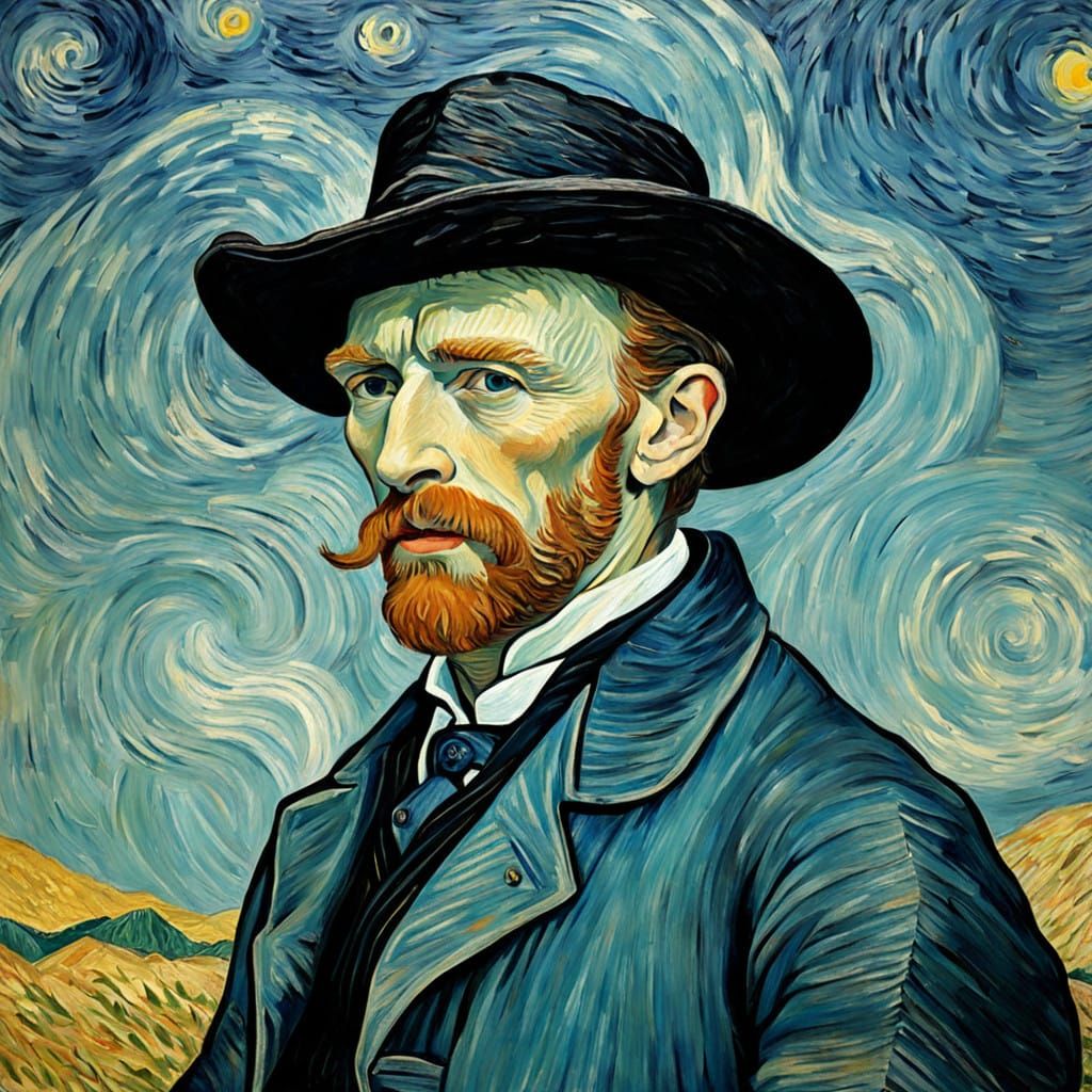 Vincent van Gogh and Pablo Picasso in Hyperrealistic Art