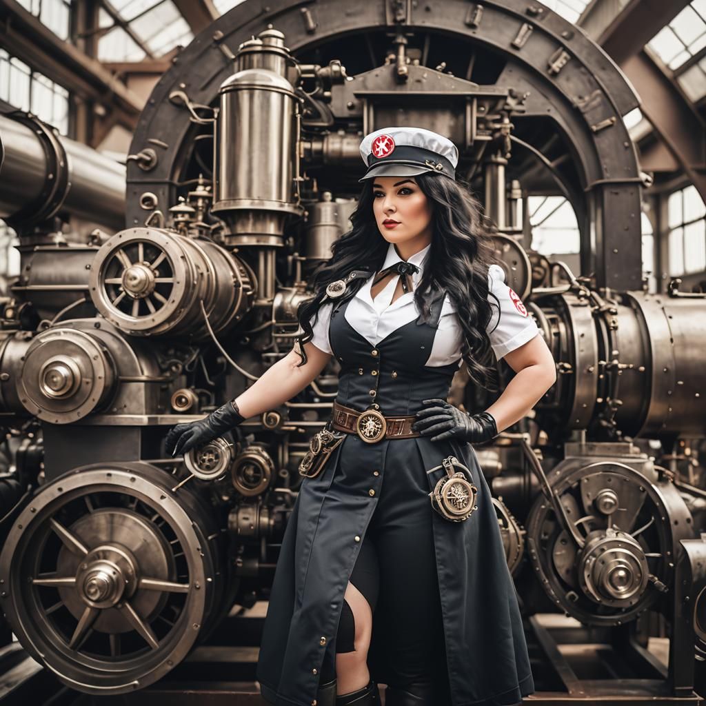 Steampunk Nurse in Action: Professional Photography