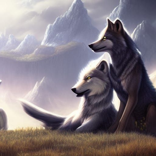 Spectral Companion: A Wolf's Eternal Bond
