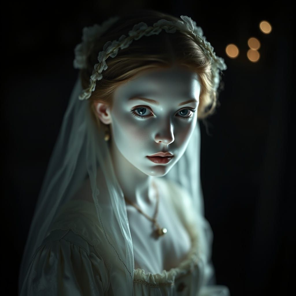 Ethereal 19th Century Lady in a Haunting Glow