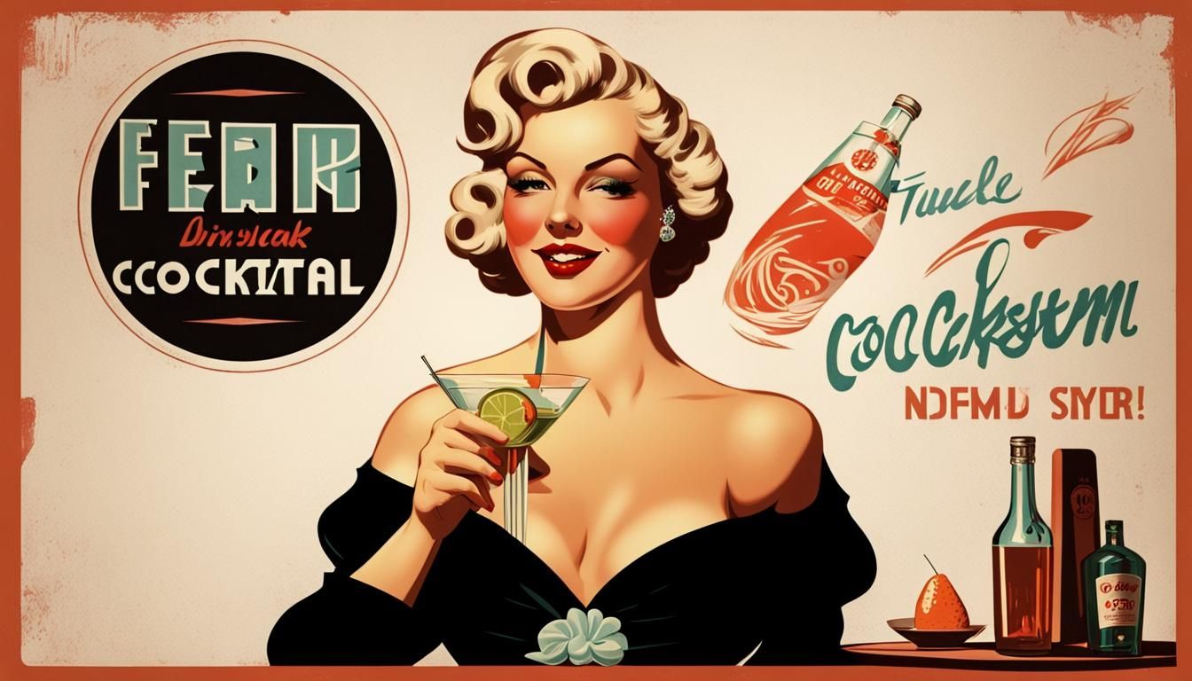 Retro Cocktail Advertisement Poster Art