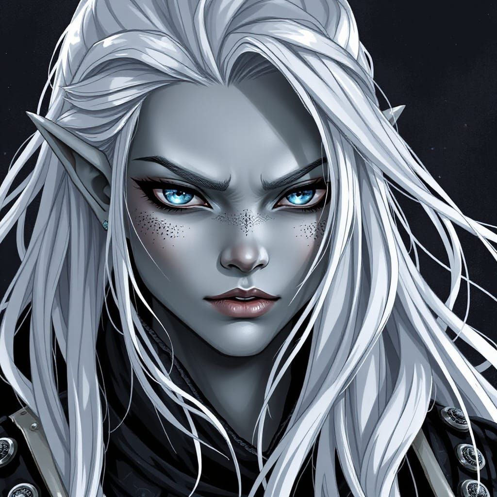 Elven Warrior Goddess in Dark Fantasy